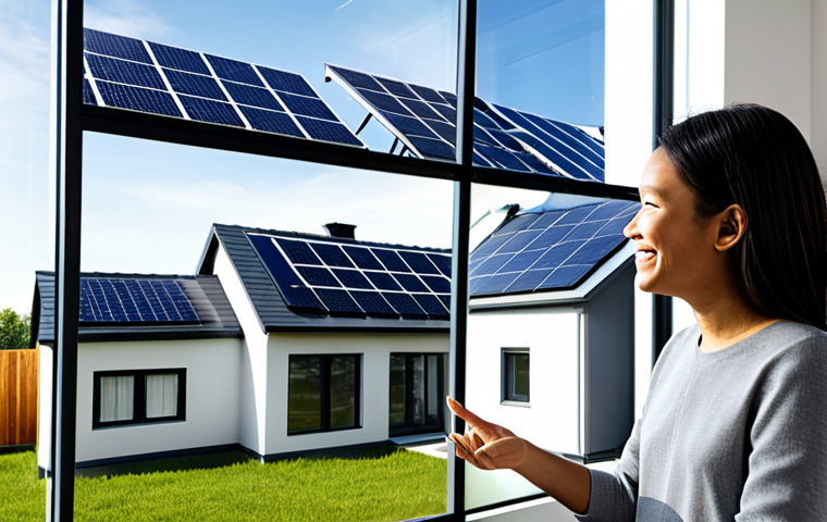 A diverse, professional family, fully clothed in modest, contemporary attire, in their bright, modern smart home living room. A woman is smiling gently as she interacts with a sleek, glowing holographic interface displaying real-time energy consumption and renewable energy generation data from rooftop solar panels. A child observes with curiosity. The background features large windows with a glimpse of urban rooftops covered in solar panels, emphasizing innovation, energy efficiency, and consumer empowerment. Perfect anatomy, correct proportions, natural pose, well-formed hands, proper finger count. Professional photography, high quality, studio lighting, safe for work, appropriate content, fully clothed, family-friendly.