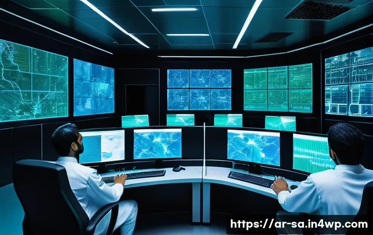 스마트 그리드 기술의 장애물 및 극복 방안 - **Prompt 1: The Guardians of the Digital Grid**
    A futuristic, high-tech control center bathed in...