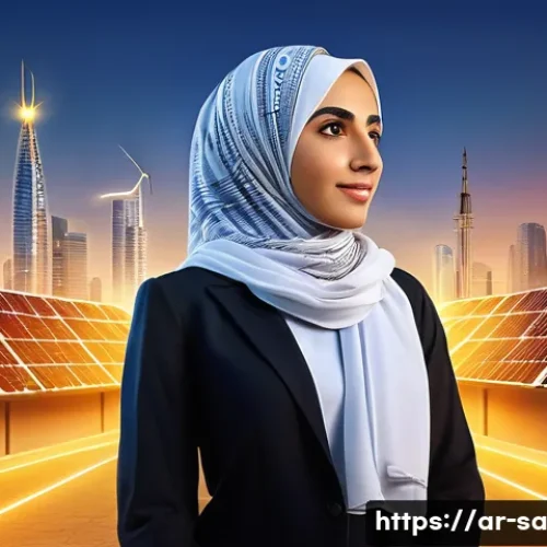스마트 그리드와 전력 수요 관리의 시너지 - A modern Middle Eastern smart city at sunset, showcasing advanced electric grids with glowing smart ...