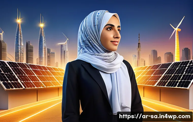 스마트 그리드와 전력 수요 관리의 시너지 - A modern Middle Eastern smart city at sunset, showcasing advanced electric grids with glowing smart ...