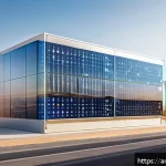 Home 23 스마트 그리드 기술의 보급 확대를 위한 전략 - A futuristic smart grid control center in a Middle Eastern city, featuring large transparent screens...